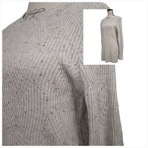 J Jill | Cotton Knit Cream Confetti Tunic Sweater | Size M